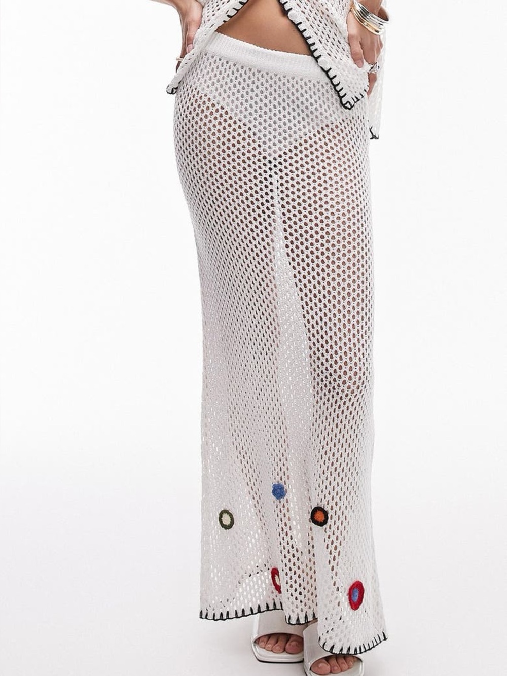 TOPSHOP Mesh Stitch Maxi Sweater Skirt - 12